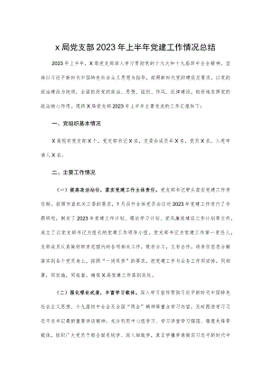 X局党支部2023年上半年党建工作情况总结.docx
