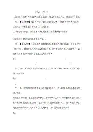 “天下家国”综合实践练习及复习资料.docx