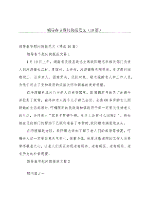 领导春节慰问简报范文（10篇）.docx