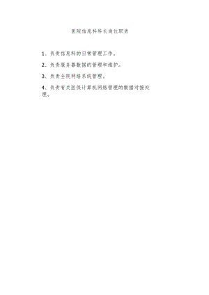 医院信息科科长岗位职责.docx