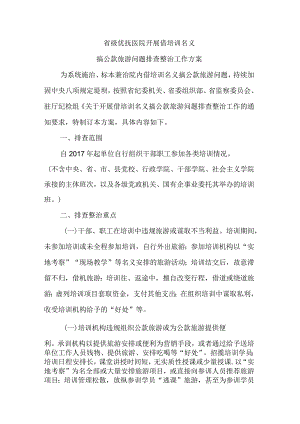 省级优抚医院开展借培训名义搞公款旅游问题排查整治工作方案.docx