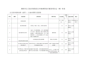 绵阳市公立医疗机构实行市场调价医疗服务项目定调价表.docx