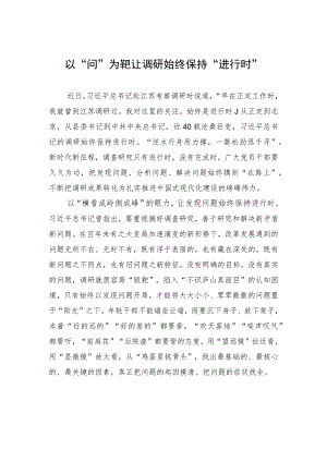 以“问”为靶让调研始终保持“进行时”.docx