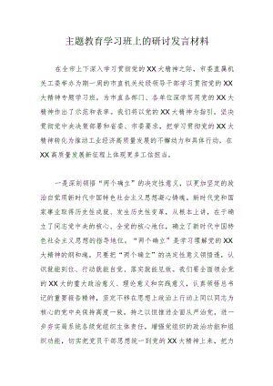 主题教育学习班上的研讨发言材料.docx
