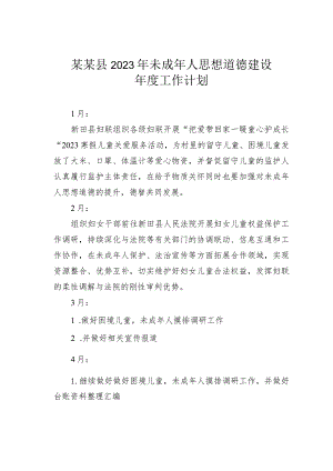 某某县2023年未成年人思想道德建设年度计划.docx