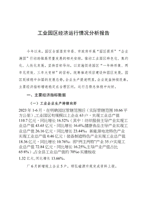 工业园区上半年经济运行情况分析报告.docx