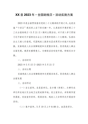 XX县2023年“全国助残日”活动实施方案.docx