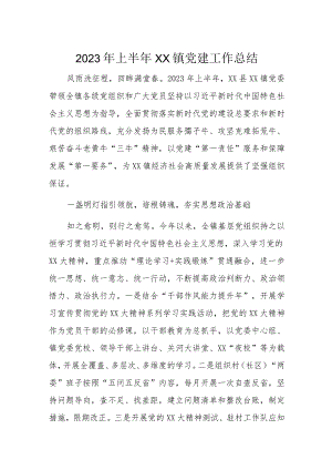 2023年上半年XX镇党建工作总结.docx