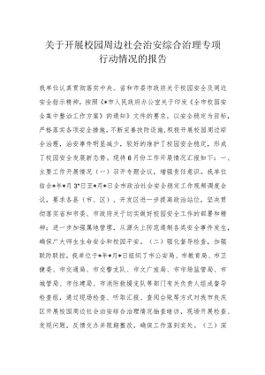 关于开展校园周边社会治安综合治理专项行动情况的报告.docx