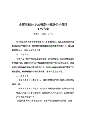 金寨县桃岭乡加强森林资源保护管理工作方案.docx