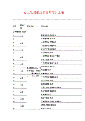 中心卫生院健康教育年度计划表.docx