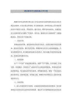 【精品文档】建设新农村主题实践工作方案（整理版）.docx