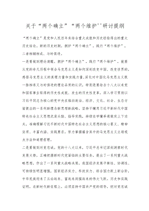 关于“两个确立”“两个维护”研讨提纲.docx