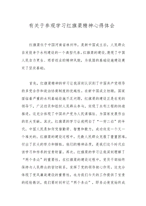 有关于参观学习红旗渠精神心得体会.docx