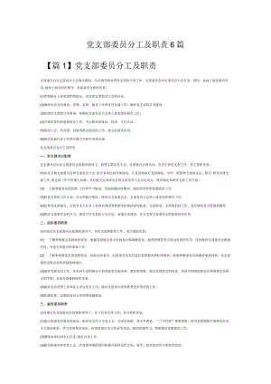 党支部委员分工及职责6篇.docx