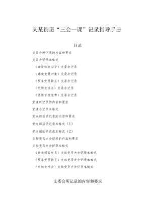 某某街道“三会一课”记录指导手册.docx