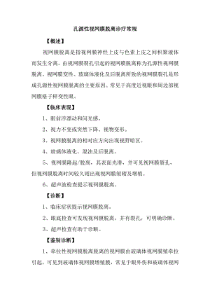 孔源性视网膜脱离诊疗常规.docx