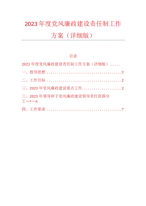 2023年度党风廉政建设责任制工作方案.docx