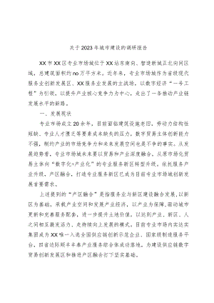关于2023年城市建设的调研报告.docx