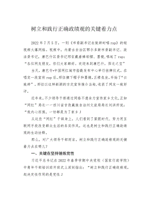 树立和践行正确政绩观的关键着力点.docx
