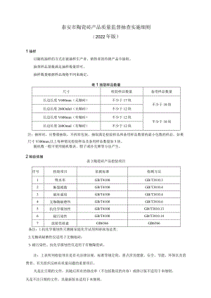 泰安市陶瓷砖产品质量监督抽查实施细则2022年版.docx