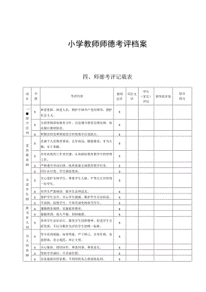 市中小学教师师德考评档案.docx