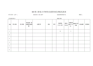 XX理工职业大学研究生助管岗位津贴发放表.docx