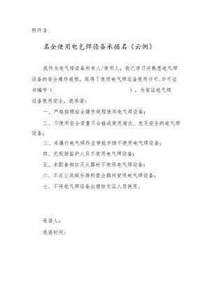 安全使用电气焊设备承诺书（示例）.docx