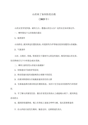 山洪来了如何防范自救（2023年）.docx