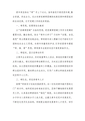 党建工作亮点经验团市委党建工作亮点经验汇报材料.docx