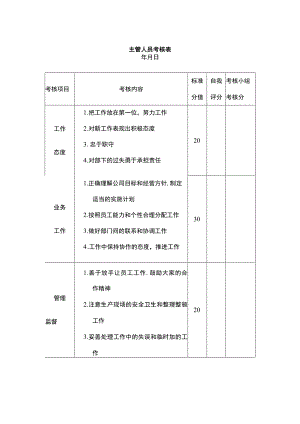 主管人员考核表.docx