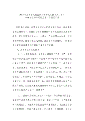 2023年上半年纪检监察工作情况汇报(共二篇).docx