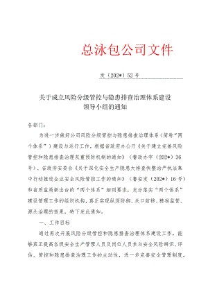 两体系建设组织机构成立文件模板.docx