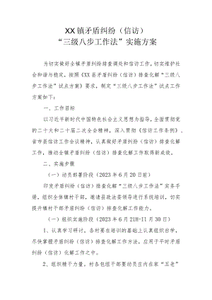 XX镇矛盾纠纷（信访）“三级八步工作法”实施方案.docx