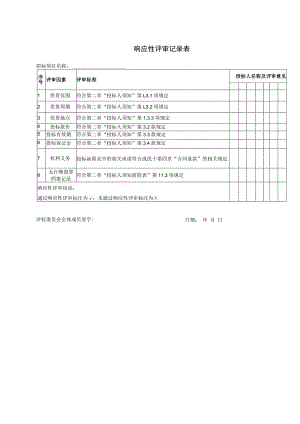 响应性评审记录表(2023年).docx