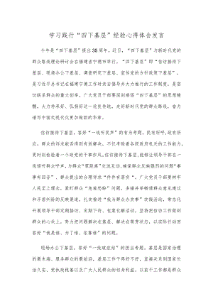 学习践行“四下基层”经验心得体会发言.docx