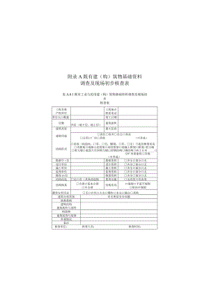 城市轨道交通工程沿线既有建（构）筑物基础资料调查及现场初步核查表、探地雷达法检测.docx