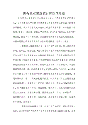 国有企业主题教育阶段性总结.docx