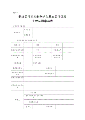 新增医疗机构制剂纳入基本医疗保险支付范围申请表.docx