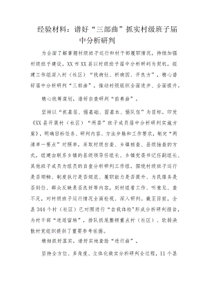 经验材料：谱好“三部曲”抓实村级班子届中分析研判.docx