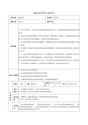 感控医师岗位说明书.docx
