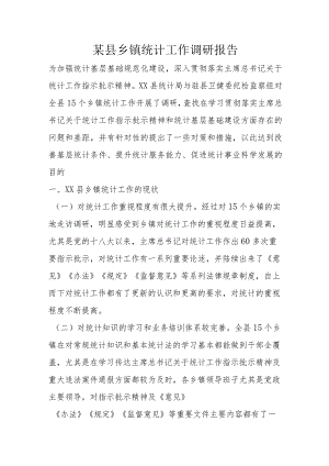 某县乡镇统计工作调研报告.docx