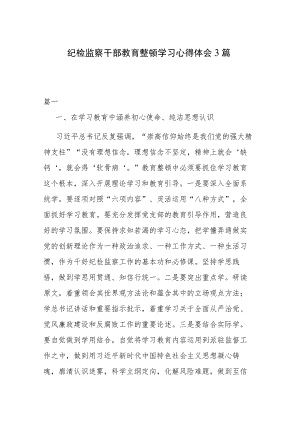 纪检监察干部教育整顿学习心得体会3篇.docx