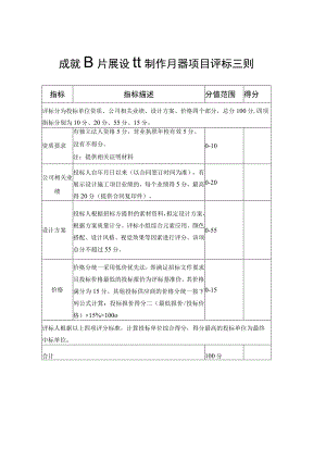 成就图片展设计制作服务项目评标细则表.docx