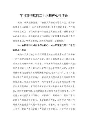 学习贯彻党的二十大精神心得体会.docx