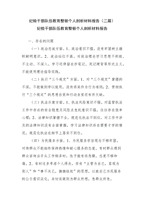 纪检干部队伍教育整顿个人剖析材料报告(二篇).docx