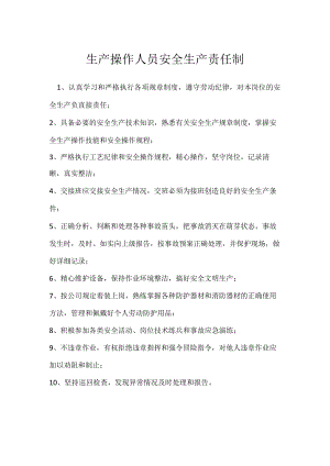 生产操作人员安全生产责任制模板范本.docx