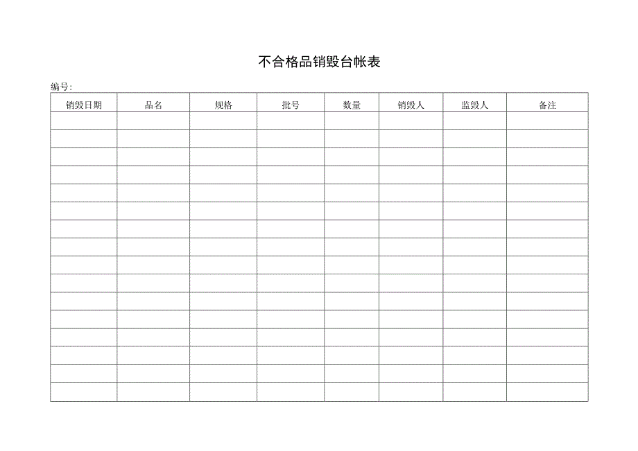 不合格品销毁台帐表.docx_第1页