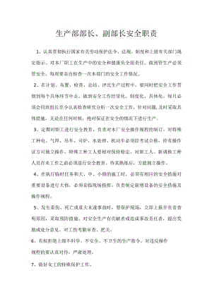 生产部部长、副部长安全职责模板范本.docx