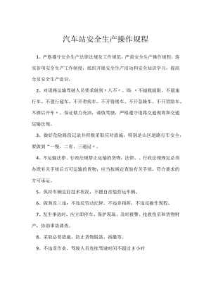 汽车站安全生产操作规程模板范本.docx